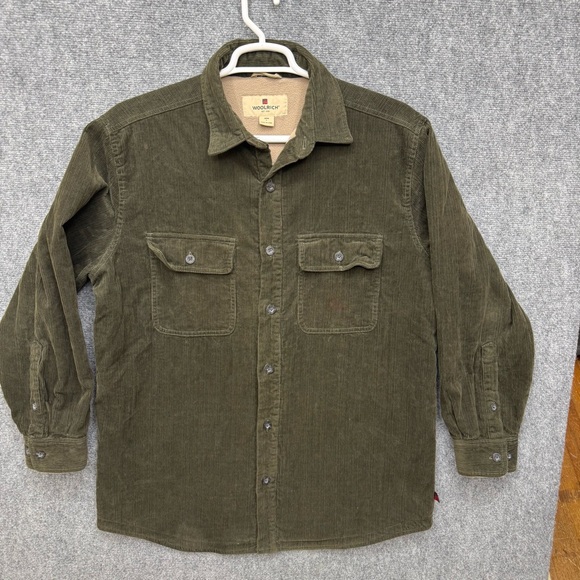 Vintage Woolrich green corduroy jacket shacket 6235 Men's size L Large (Stained) - Picture 1 of 13